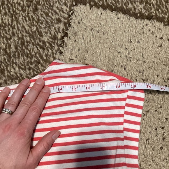 Thyme Maternity Pink and White Striped Short Sleeve Tee - Picture 7 of 9